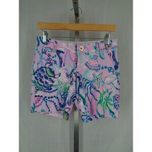 Lilly Pulitzer Jayne Knit Shorts Size 00 Lilac Freesia Mermaid For You New
